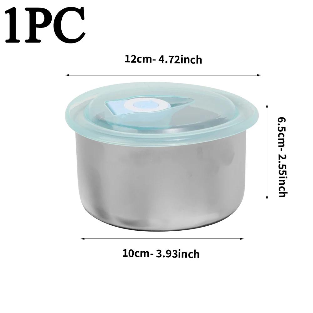 

Multifunction Sealed Fresh Box Lunch Meal Prep Storage Round Bowl Stainless Steel Fresh-keeping Box Refrigerator Frozen Crisper 1pc