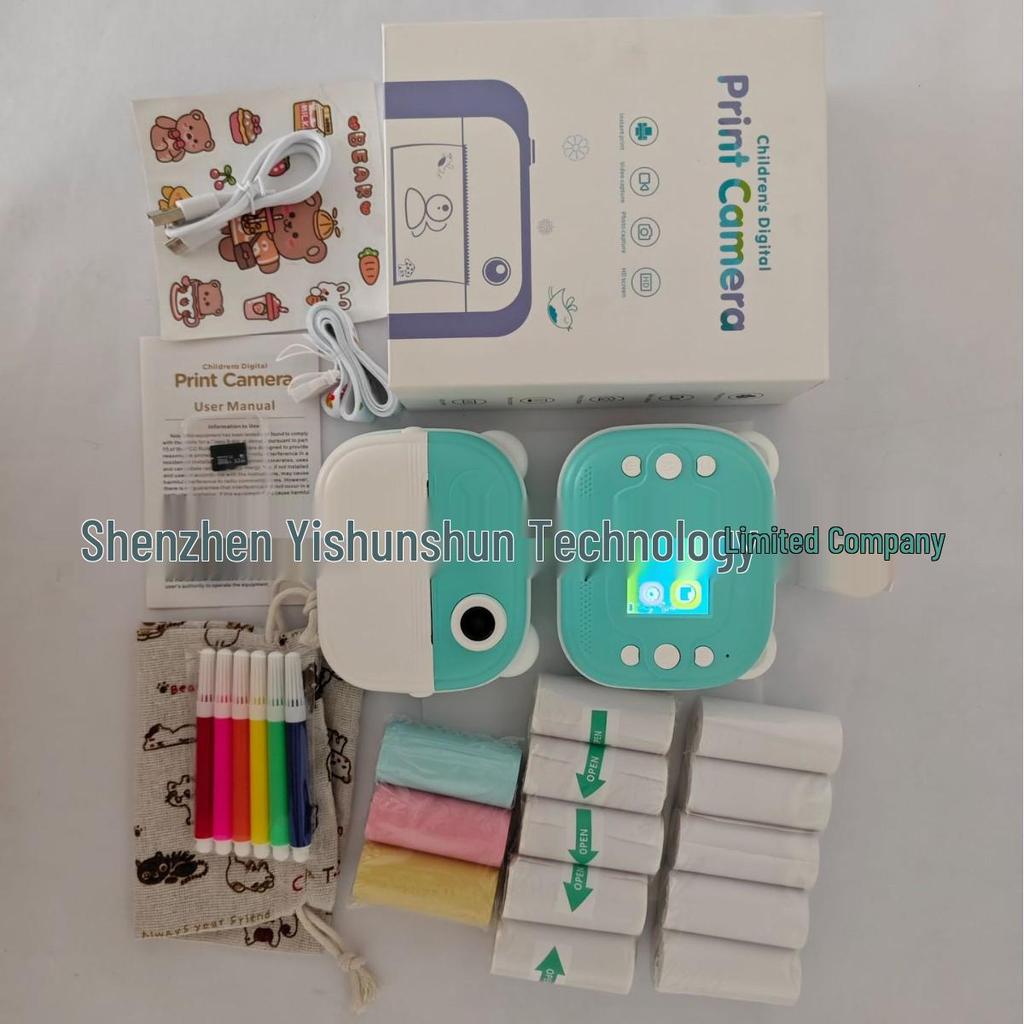Q9 Kids' Instant Print Camera: HD Photo, Video Recording, One-Click Print, Cartoon Design, Perfect Gift