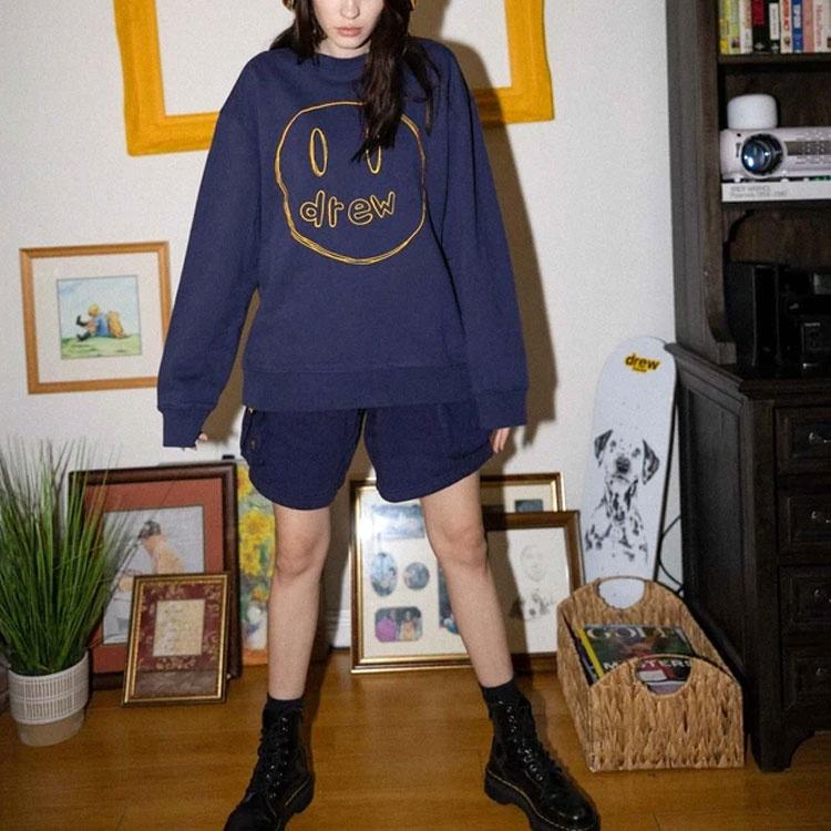 Drew House Sketch Mascot Crewneck Sweatshirt 'Navy' Men's DR-SS21-146