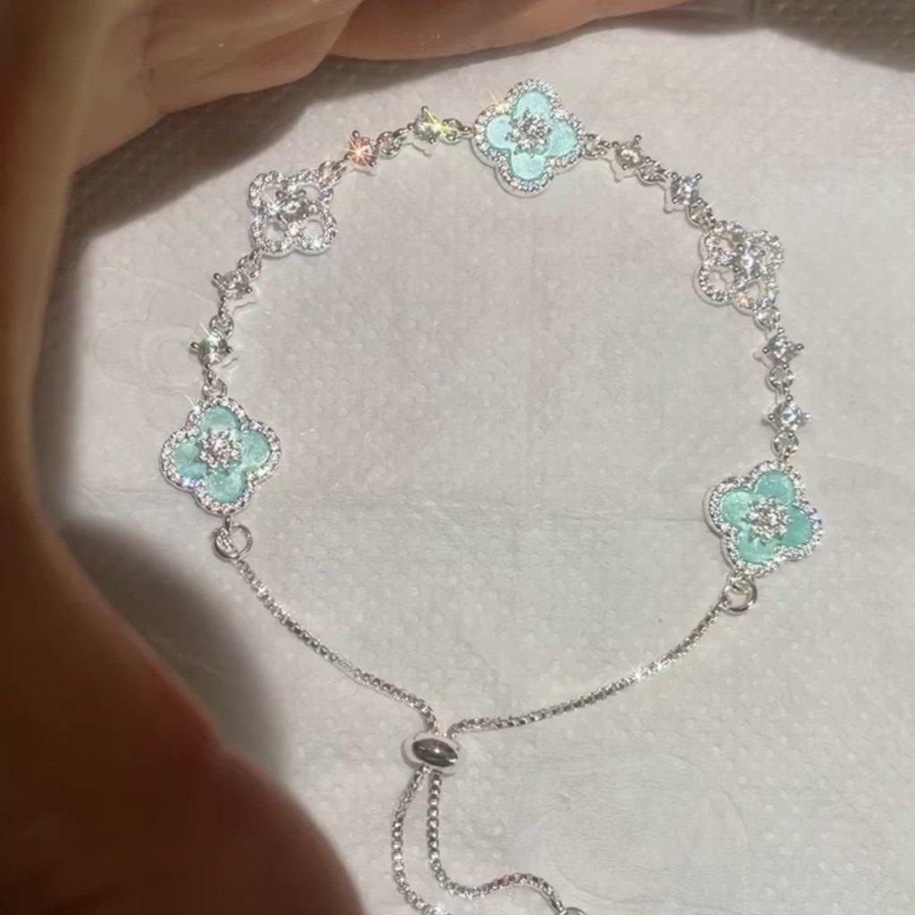 Flower Zircon Hollow Silver Bracelet For Women With Elegant Design Gift For Spring 2026