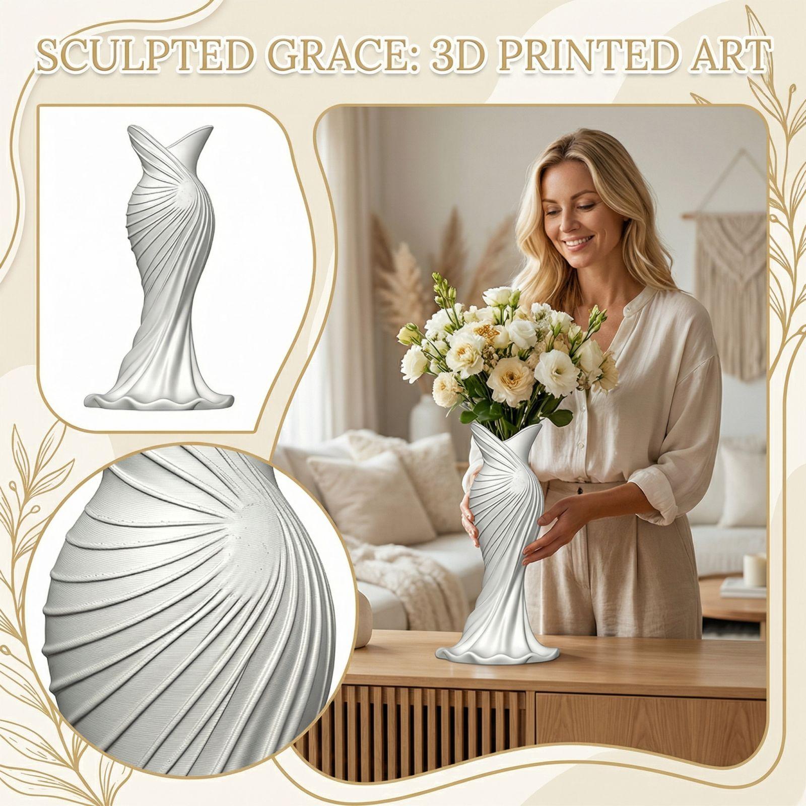 

3D-печатные вазы, украшения, модели для рукоделия, ювелирные изделия ручной работы белый
