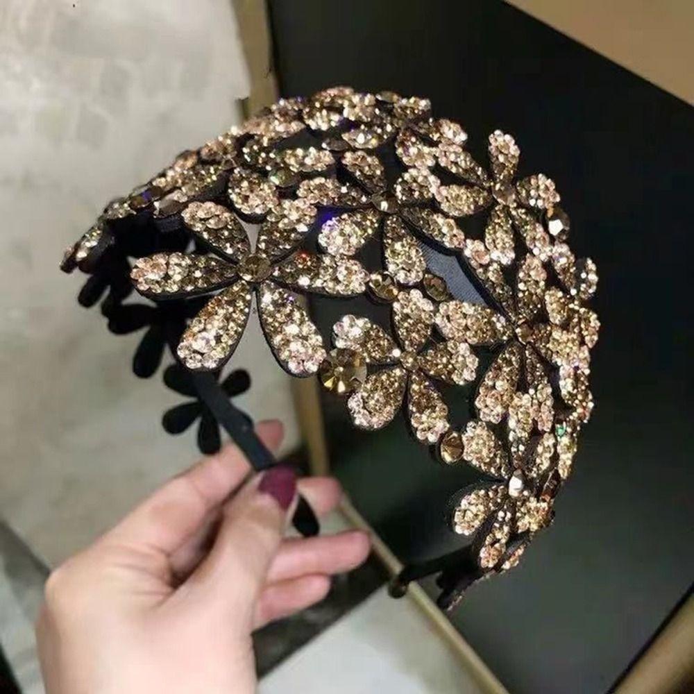 Crystal Rhinestone Hair Claws Anti-slip Headband Elegant Hair Accessories  for Girl