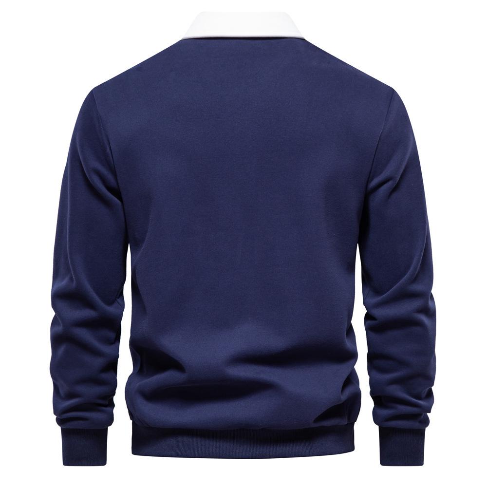 2024 Men's European Size Long Sleeve Polo Collar Sweatshirt - High Quality, Casual, and Versatile
