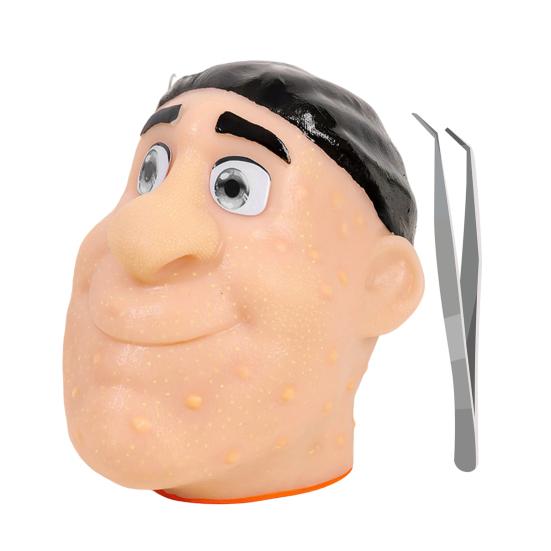 

Игрушка для выдавливания прыщей на голове человека с пинцетом, средство для снятия тревоги и стресса, выдавливание акне, очищение, непоседа, удаление черных точек, декомпрессионная сенсорная игрушка