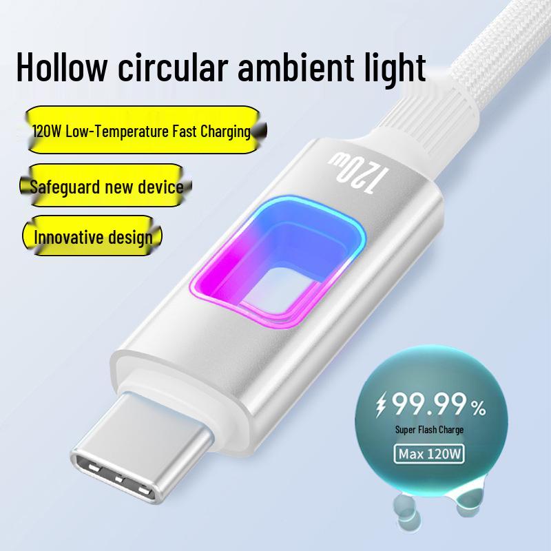 120W Super Fast Charging 6A Type-C Cable for Samsung, Apple, Huawei - Luminous Design