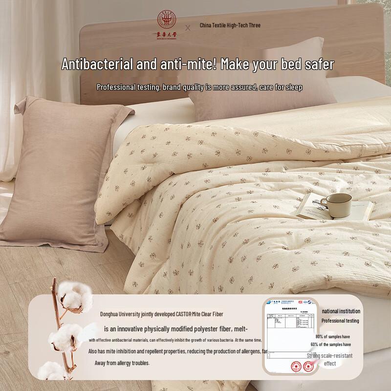 BEYOND HOME TEXTILE Flower Linen Whisper Cotton-Linen Quilt