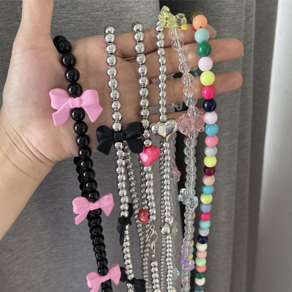 Bow Long Crossbody Phone Chain Long Cellphone Lanyard Fashion Mobile Phone Chain  Bag Pendant