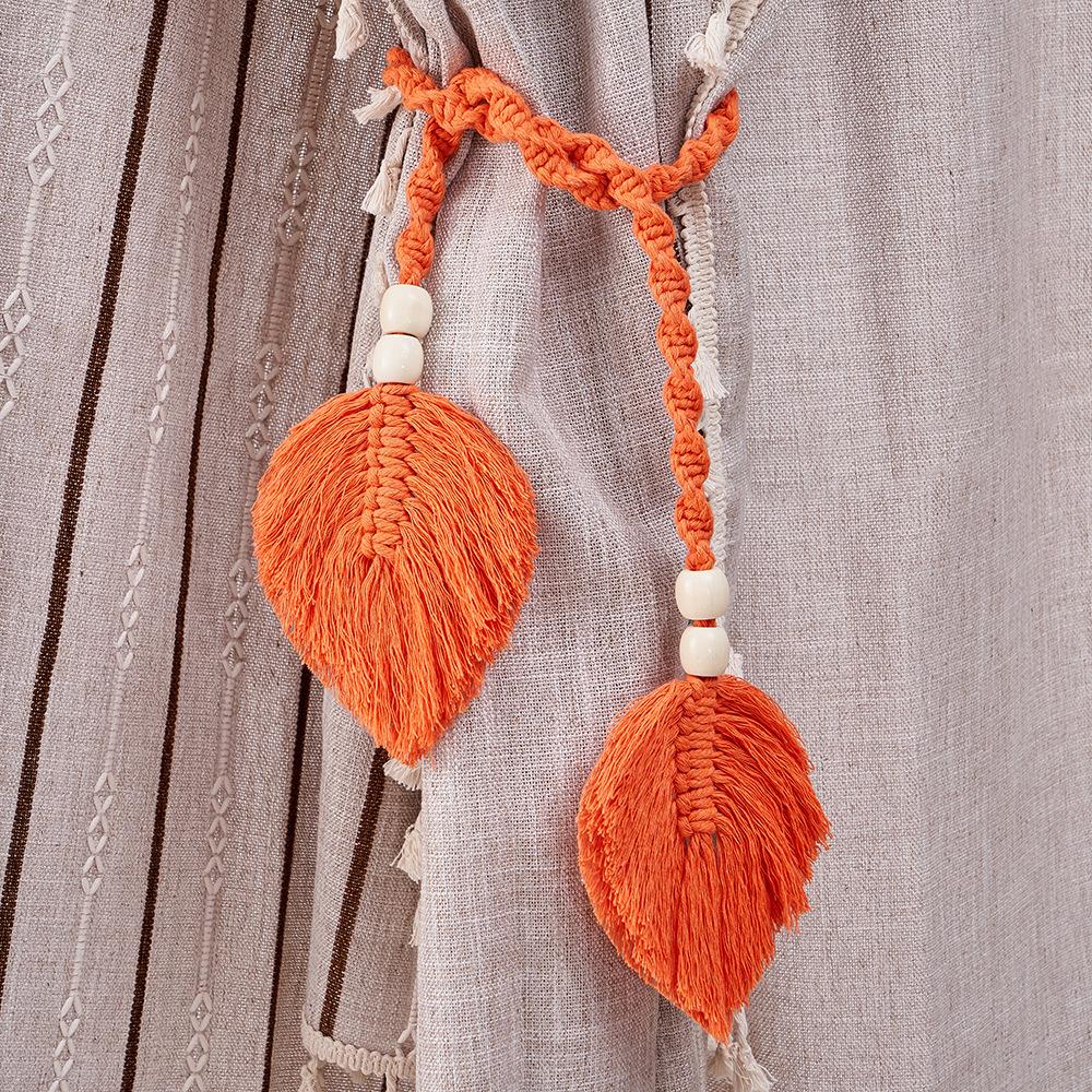 Leaf Curtain Straps Hand Woven Cotton Rope Curtain Buckles