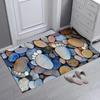 3D Pebble Pattern Door Mat with Realistic Texture Durable Easy-Clean Floor Rug for Entryway Living Room