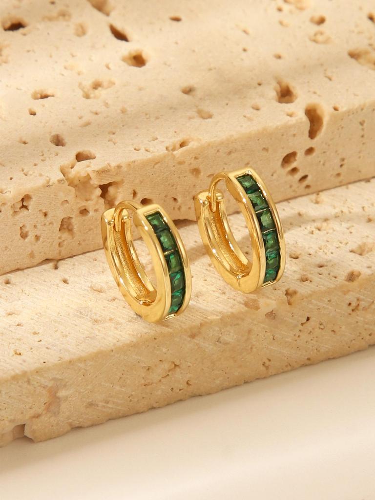 18K Gold Plated Geometric Zircon Ear Cuffs - Luxury Minimalist Women's Earrings
