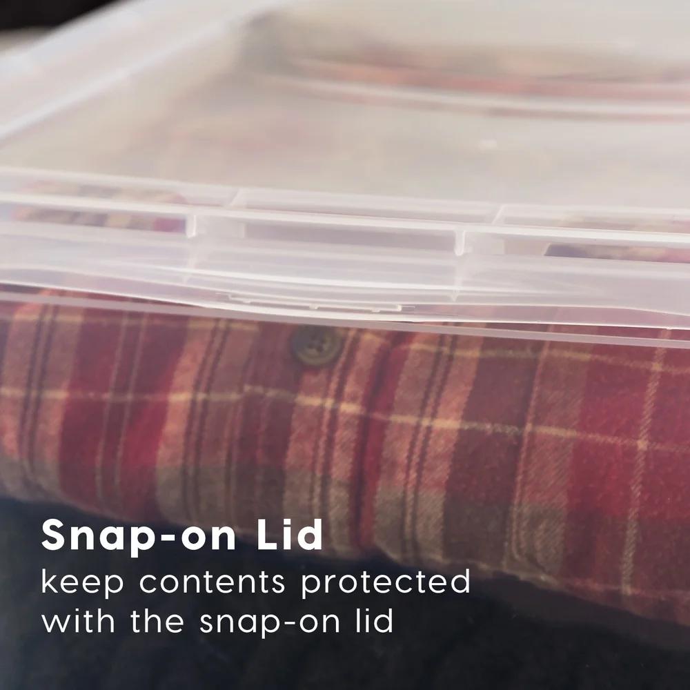 17 Qt. Plastic Storage Bin with Lid Stackable Storage Container Tote Clear