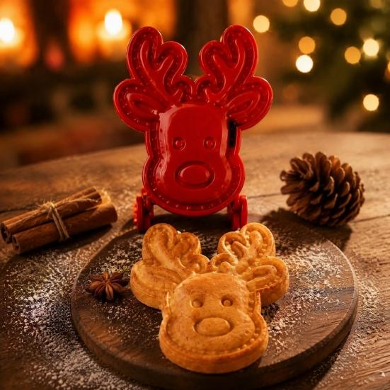 Festive Pastry Molds Christmas Hand Press Pie Mold, Plastic Dough Baking Gifts for Enthusiasts Neatly Cut Cookie Cutters DIY Holiday Treats