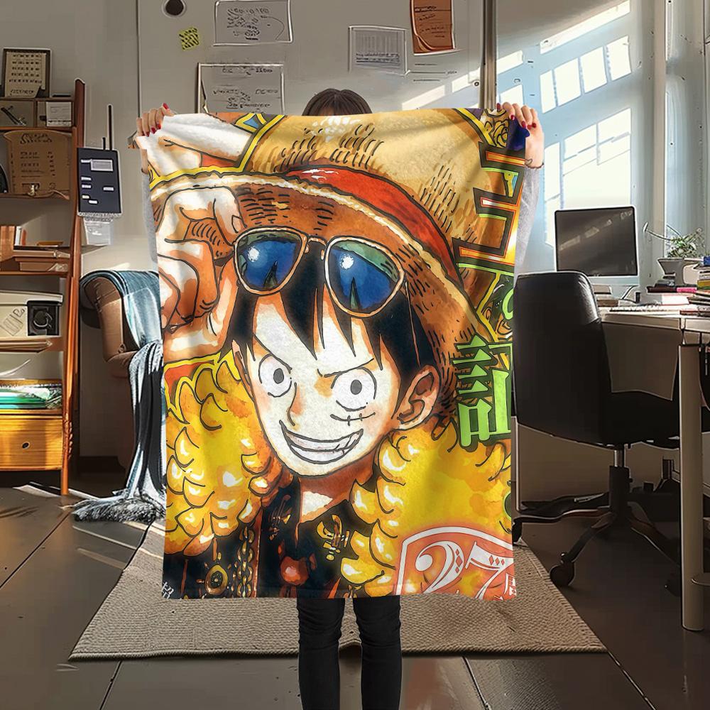 1pz Una Pezzo Monkey D Luffy Coperta in Flanella Fantasia Adatta a Tutte le Stagioni per Arredamento Casa Calore e Comfort Regali Regalo Festivo