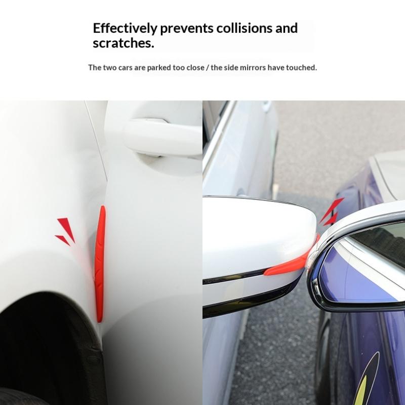 4Pcs Car Door Edge Anti-Collision Protector Bar Stickers Silicone Car Side Protection Guards Rear View Mirror Bumper Protector