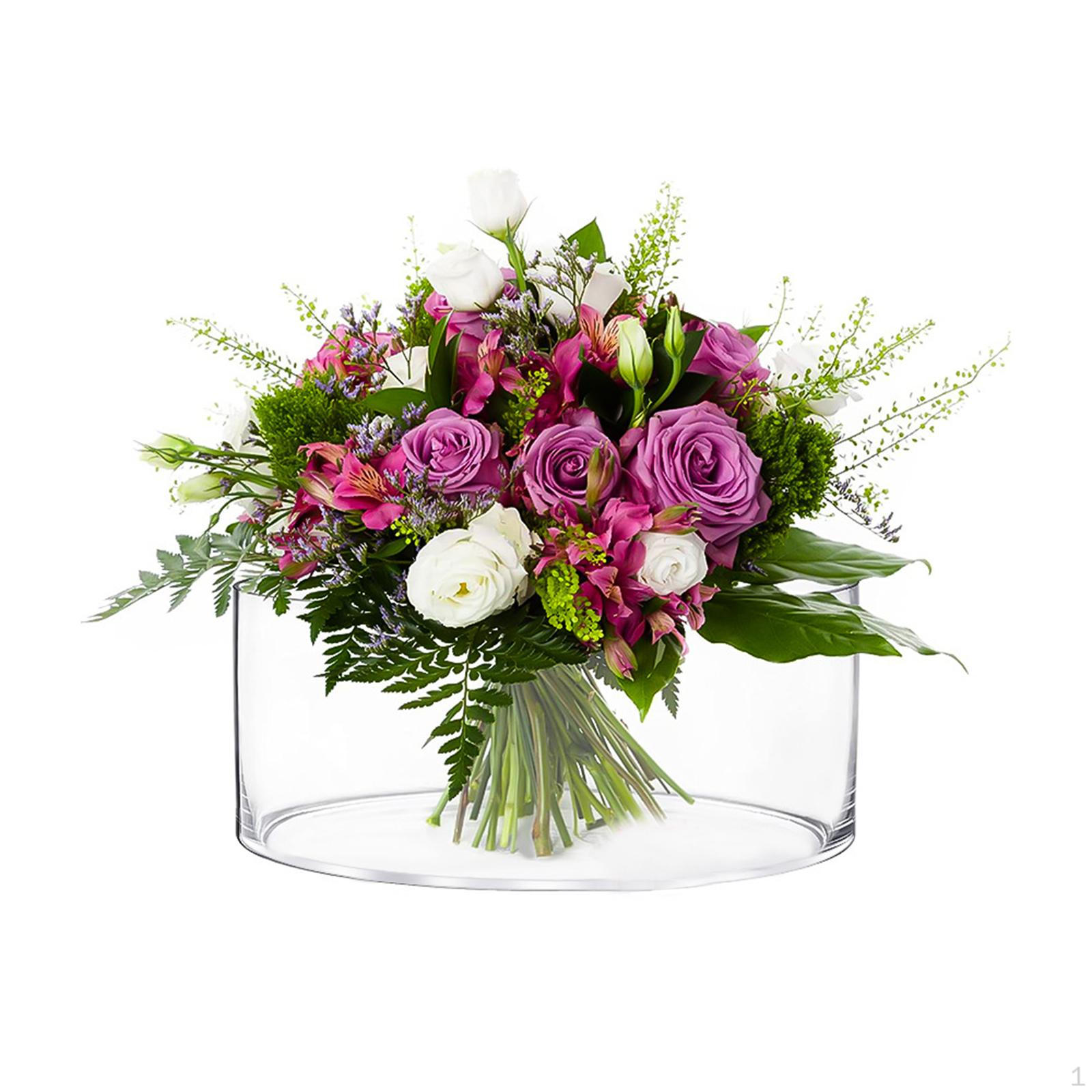 Acrylic Flower Vase Floral Arrangement Display Ornament Round Clear Vases Centerpieces 25cmx25cmx10cm
