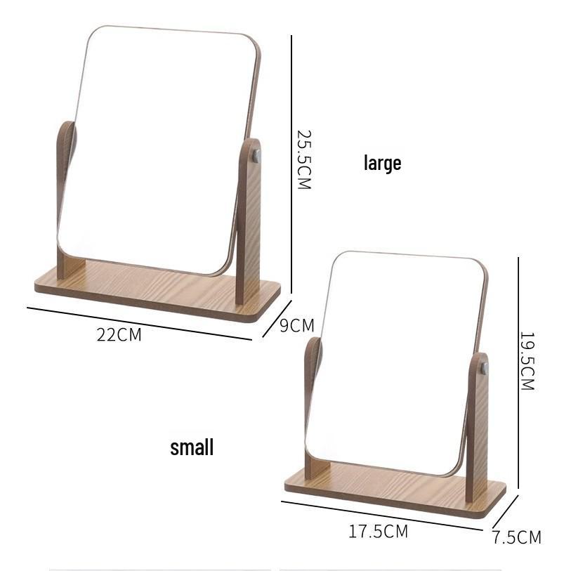 

Вращающееся деревянное настольное зеркало для макияжа - Идеально для общежитий и спален
