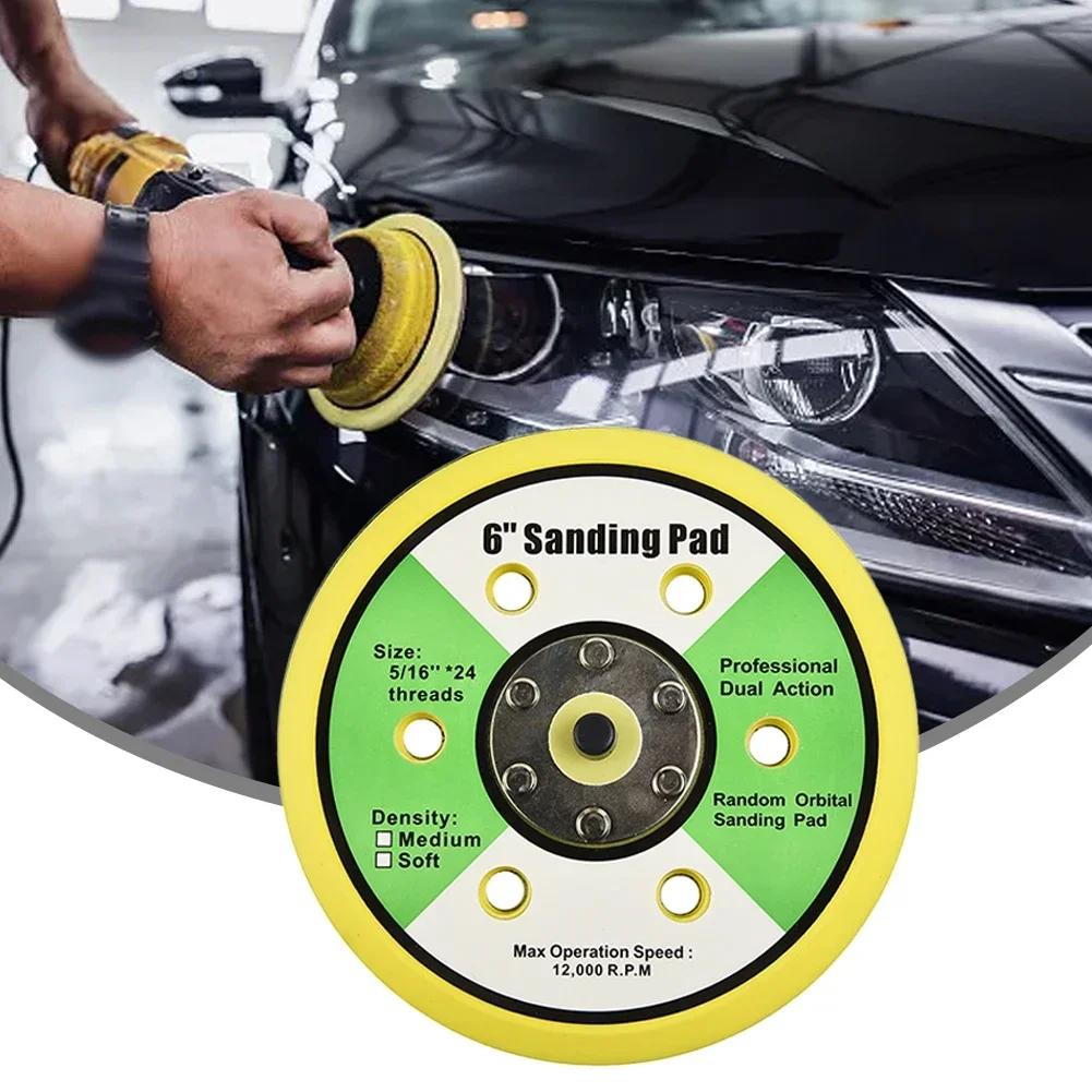 6 Inch Sanding Pad with 5/16 24 Male Thread Suitable for Orbital For Sanders Including DA Style Featuring Dust Extraction Holes