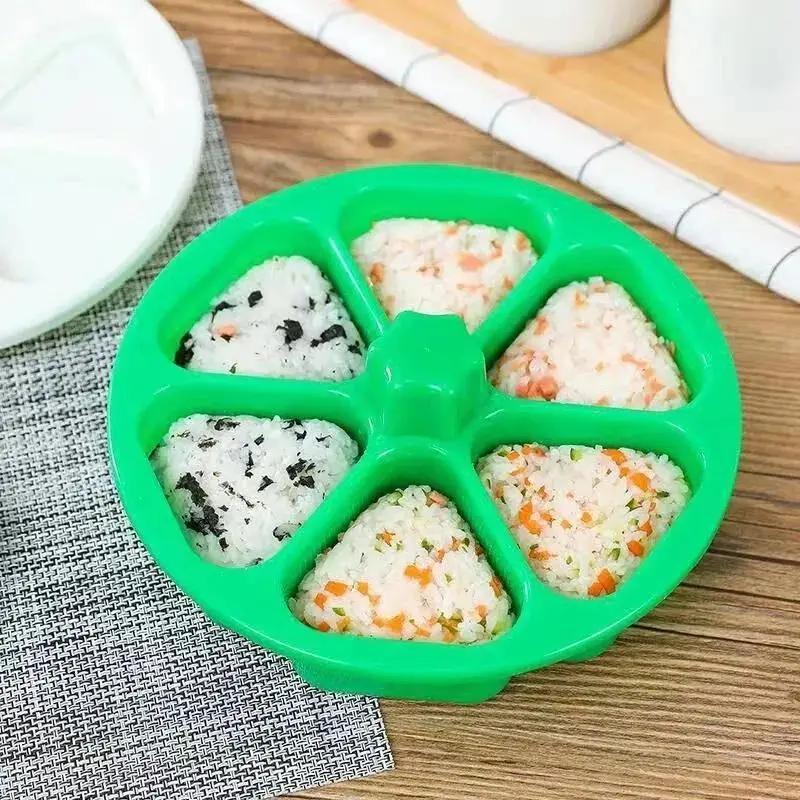Creative Six In One DIY Sushi Triangle Rice Ball Mold Box Bento Making Tool Heart-Shaped Decorative Convenient Mold