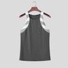 INCERUN Men Sleeveless Striped Splicing Casual Athletic Fitted Tank Tops Undershirts