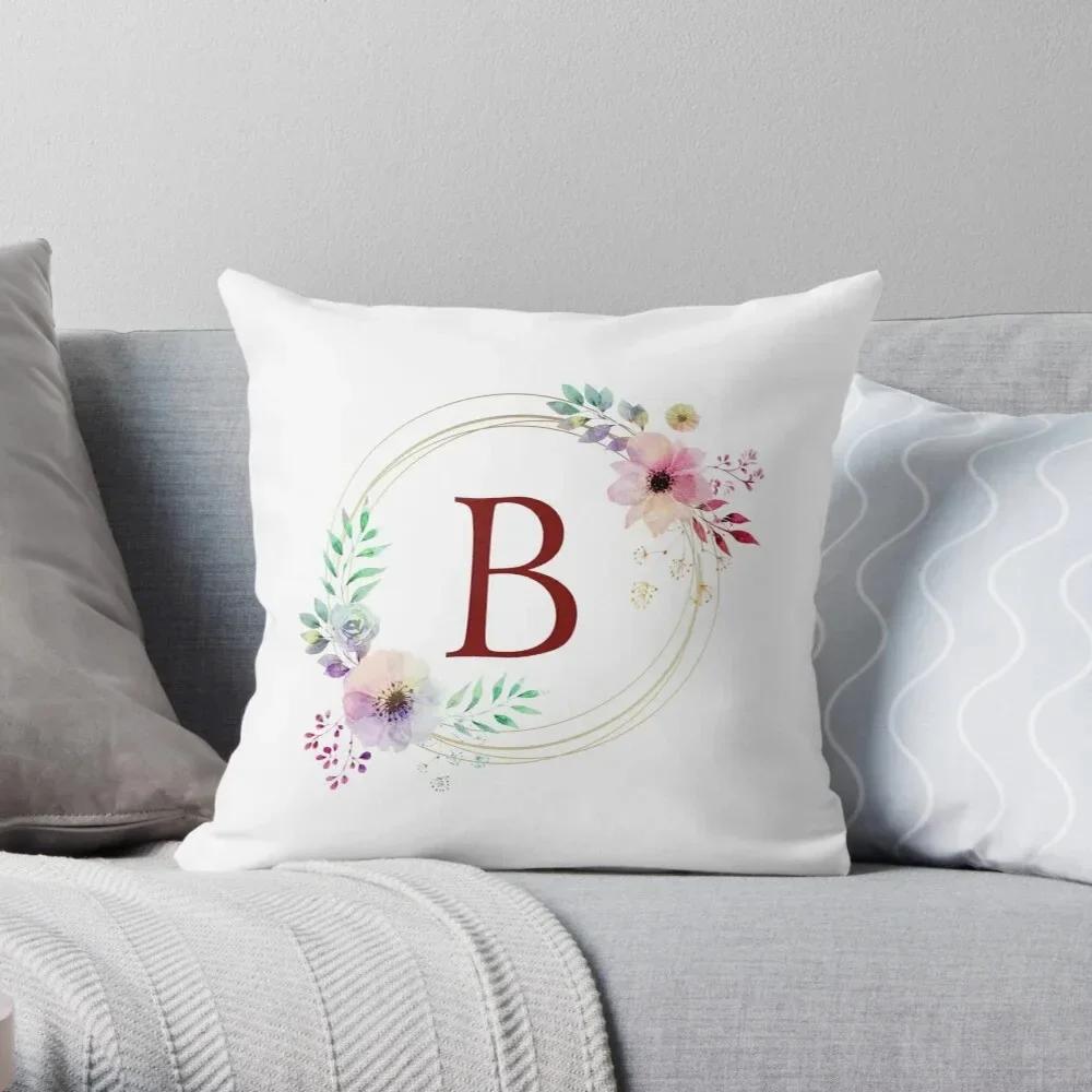 Office Sofa Car Cushion Cover Creative Abstract Letter Flower Print Luxury Home Decoration Pillow Cover