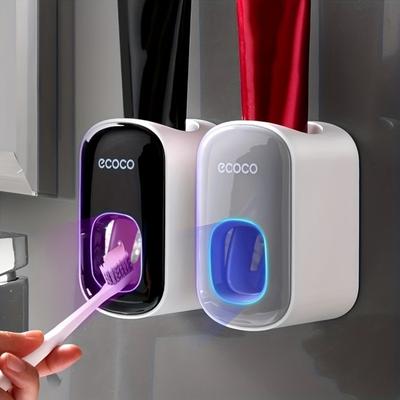 Ensemble Distributeur de Dentifrice Automatique Intelligent - Un- Pression Support Mural pour Brosses à Dents Conception Économisant l'Espace - Parfait pour Ba