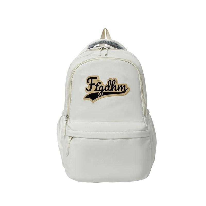 

New large-capacity leisure campus schoolbag for students, junior high school students, simple trendy fashion travel computer backpack білий