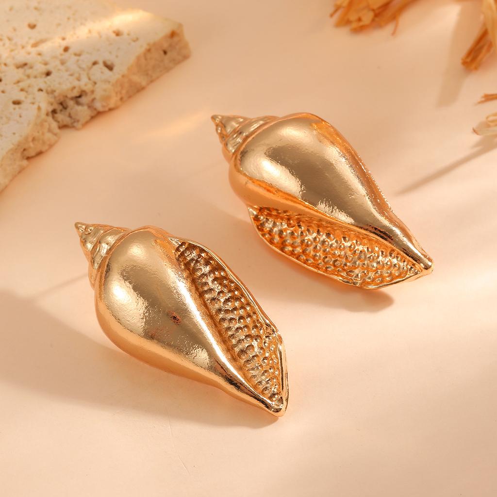 2026 Spring Collection European and American Exaggerated Ocean Vacation Style Conch Earrings Women's Fashion Earrings Bohemian