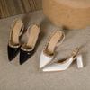 Summer Pointed Toe Women High Heels Fashion Shallow Female Slingback Pumps New 2025 Footwear Ladies Mid Heels Sandals 157