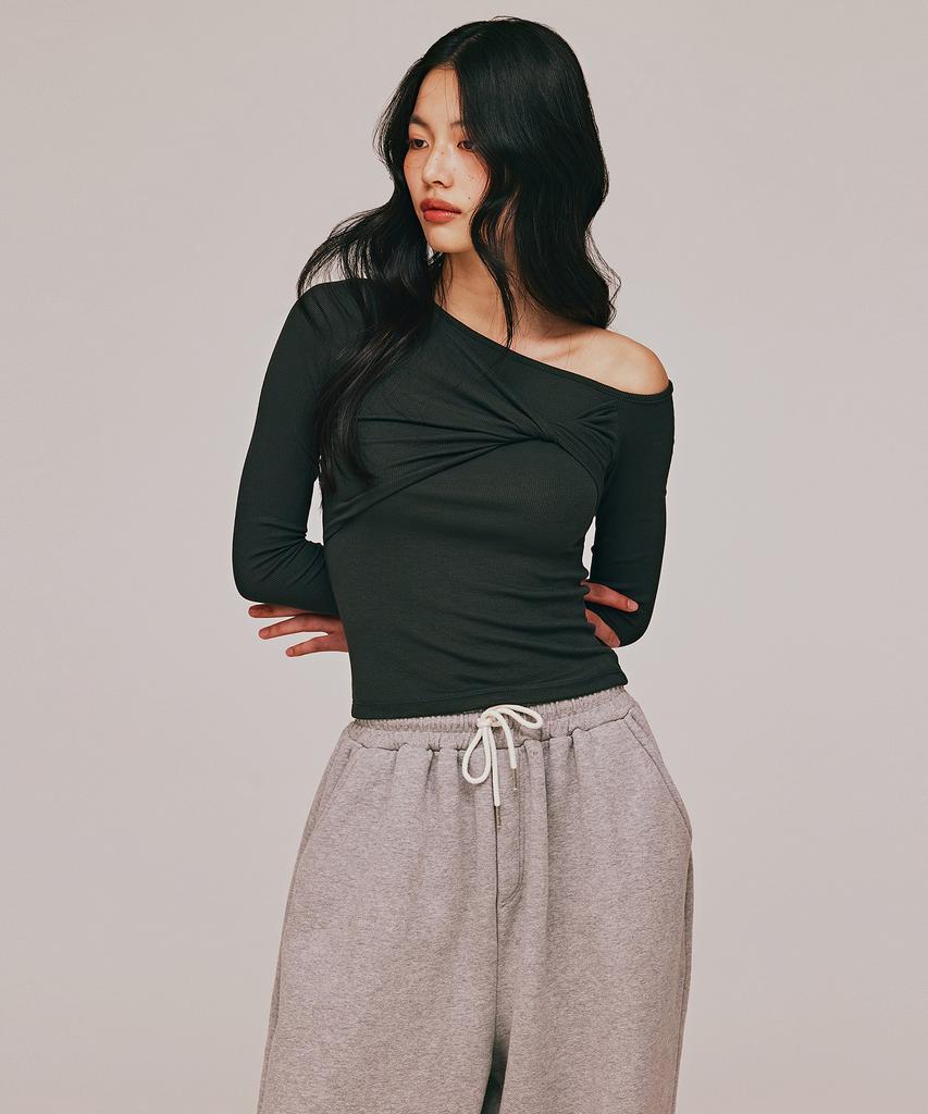 Top Girl Twisted Layer One Shoulder Top_T516Tp105