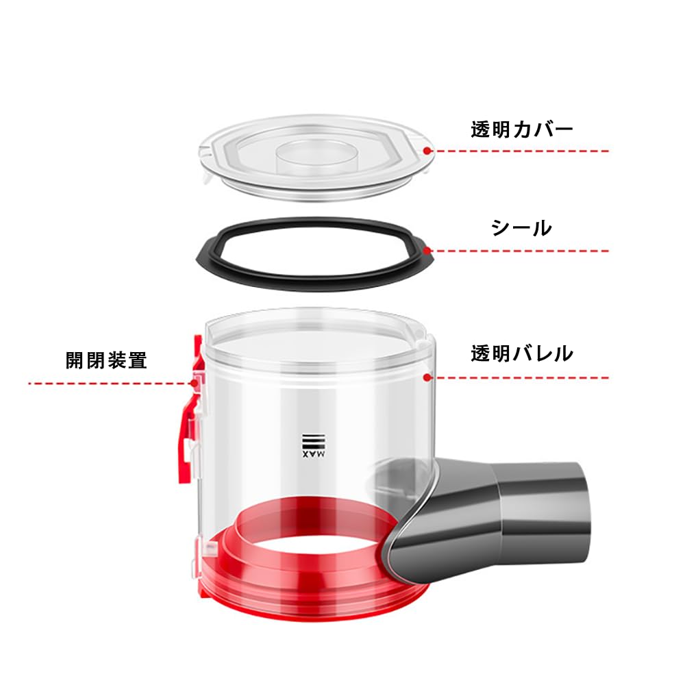 Replacement Dust Cup Filter for Dyson V7 V8 Slim SV11 Handheld Vacuum Dust Bucket Vacuum Cleaner Parts + Slim, (SV10K EXT, BU, AM), SV10, Stick,