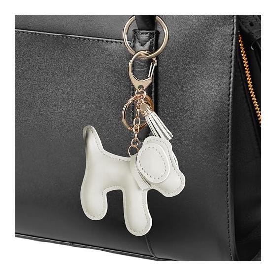 [tonecraft] Dog Keychain Simple Traditional Dog Bag Charm Popular Stylish Cute Dog PU Leather Squishy