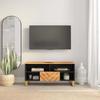 VidaXL TV Cabinet Brown and Black 100x33.5x46 Cm Solid Mango Wood 356799