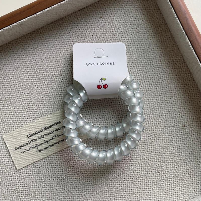 Korean Pearlescent Jelly Color Phone Ring Hair Tie - Versatile High Elastic Seamless Hair Accessory for Girls