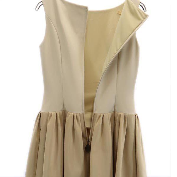 DAISY LIN for FOXEY made in Japan No sleeve one piece 38 beige belt Women Used