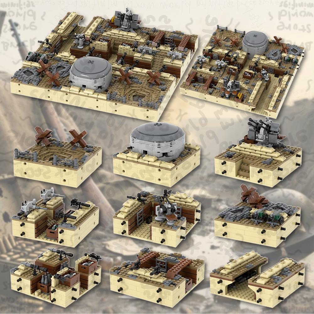 MOOXI Battlefield Bricks WW1 WW2 Military War Arsenal Compatible Figure Building Blocks Adult MOC5094 Set Gift Toys For Children