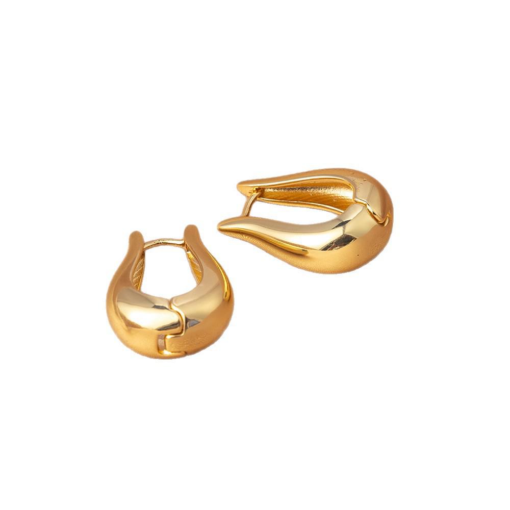 Elegant Minimalist U-Shaped Hoop Earrings - Sleek Design for Women