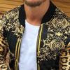 Men Coat Print All Match Round Neck Long Sleeve Leopard Jacket