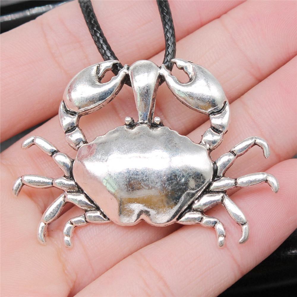 45cm Necklace Leather Chain Big Marine Life Minimalist Jewelry Components QN047