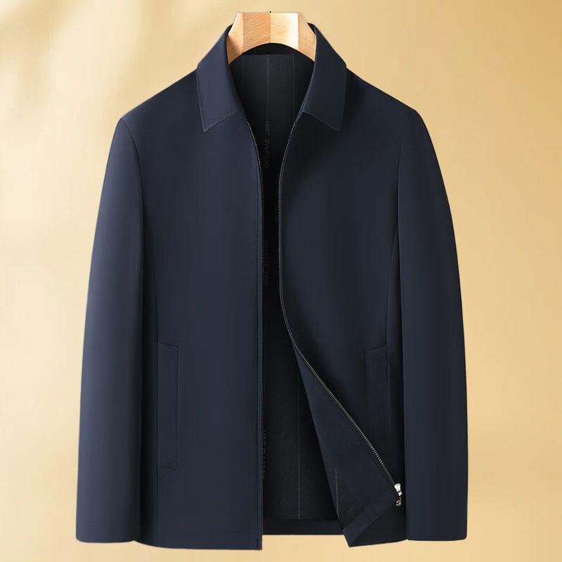 Men's Lapel Jacket for Middle-aged and Elderly Dads, Thin Spring/Autumn Administrative Style