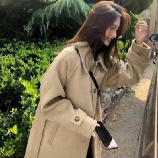 Podzimní zimní dámská bunda s páskem Silný volný rozepínací límec OL na dojíždění