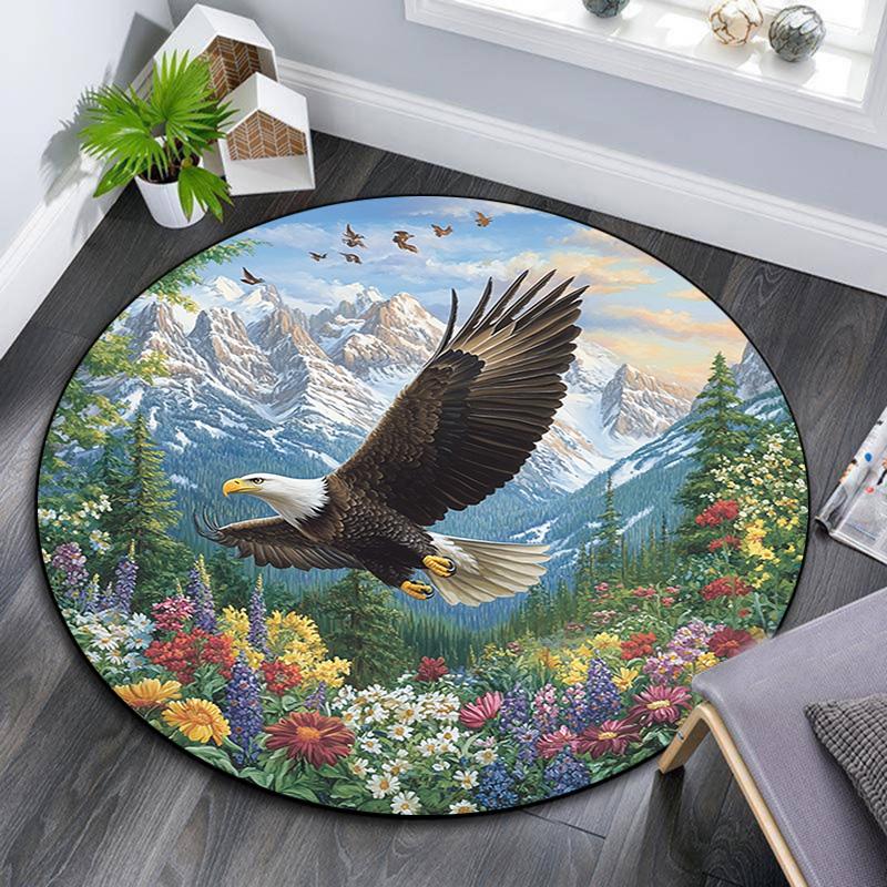 

Eagle Mountains Round Area Rug,Carpet Rug for Living Room Bedroom Sofa Playroom Decor,Non-slip Floor Mat 80cmx80cm