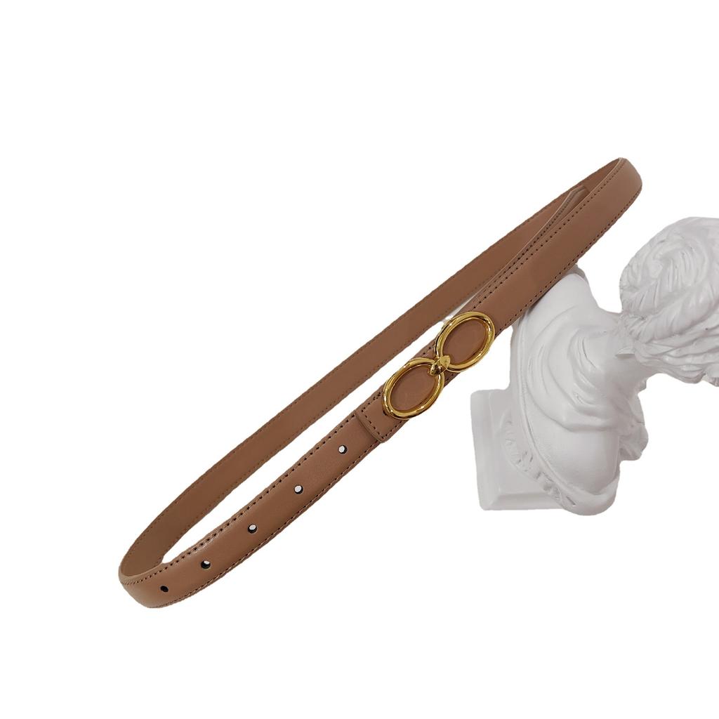 Leather Ladies Interlocking Belt Women'S Decorative Suit Dress Fine Belt Ladies