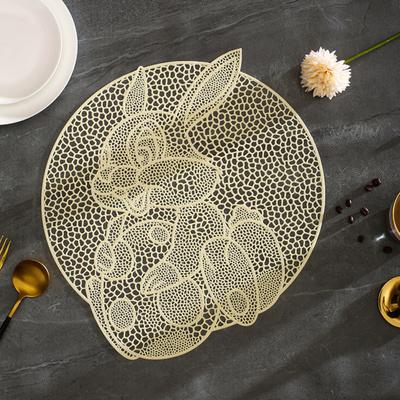 Placemat Heat Insulation PVC Tableware Pad Rabbit Style Dining Plate Mat Hollow Design Dining Plate Pad
