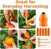 6 Pack Silicone Garden Finger Gathering Tool,1 Ergonomic Gathering Thumb Cover +5 Non Slip Finger Sleeves, Reusable Nail Guard for Pepper Garlic