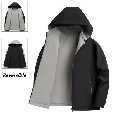 New Outdoor Men's Sports Solid Color Leisure High-grade Middle-aged and Elderly Wear Reversible Baseball Jacket