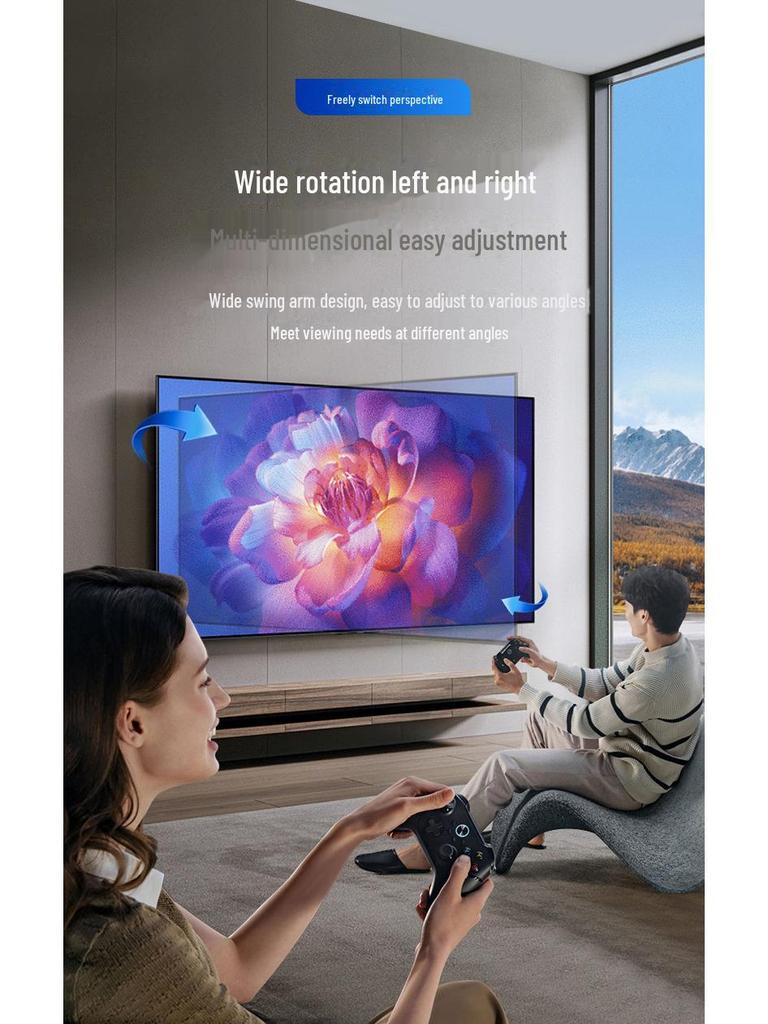 Ultra-Thin Telescopic Rotating Wall Mount Bracket for 65-100 Inch TVs