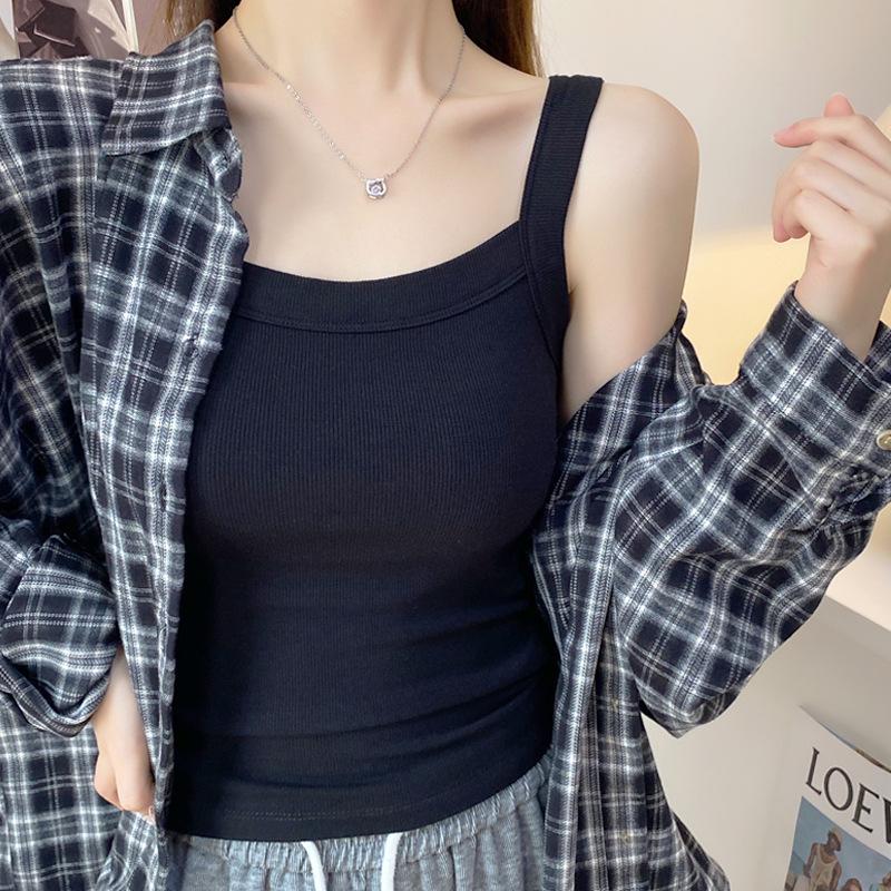 

Women s Sleeveless Black Square Neck Camisole Top, Summer Layering, Underarm Coverage, Back-Smoothing Design XXL чёрный