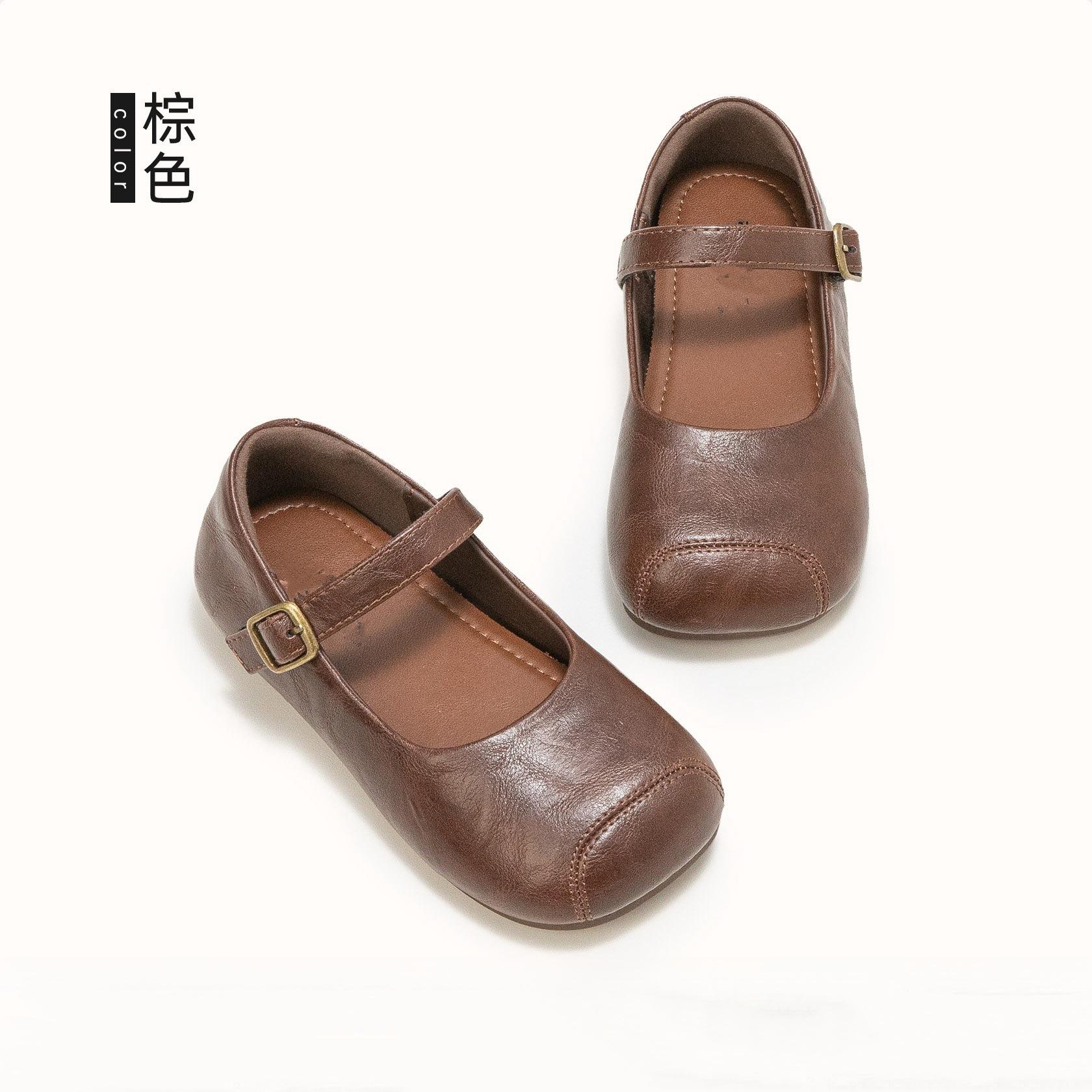 

Girls small leather shoes 2025 new spring children s princess shoes foreign style beanie shoes black baby girl single shoes soft sole 30 yards, inner length 19.0 cm