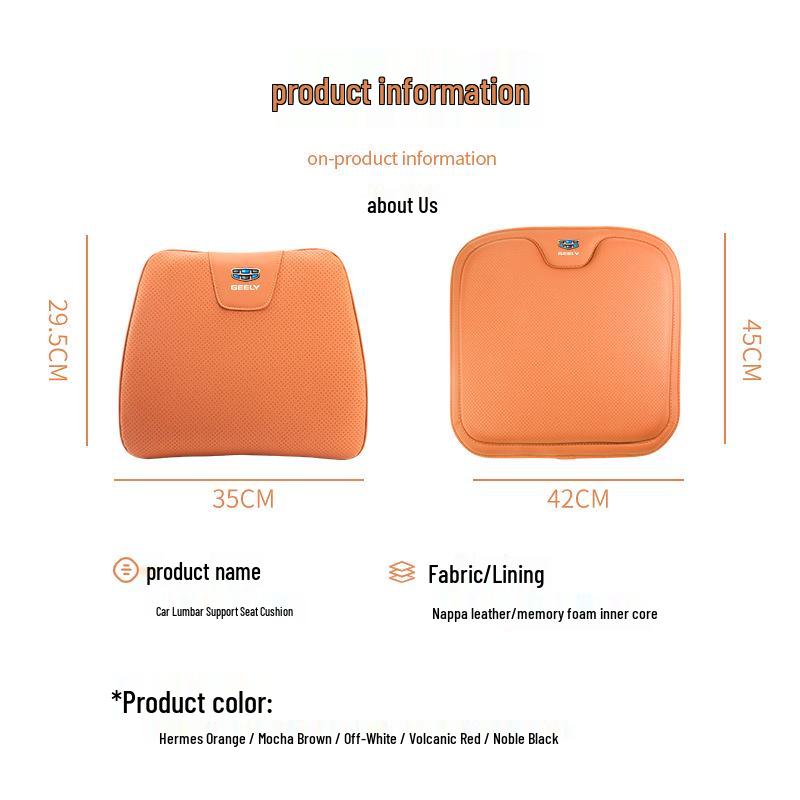Universal All-Season Car Seat Cushion & Lumbar Support for Geely Galaxy M9/A7/E5/E8/L6/L7 Xingyuan.