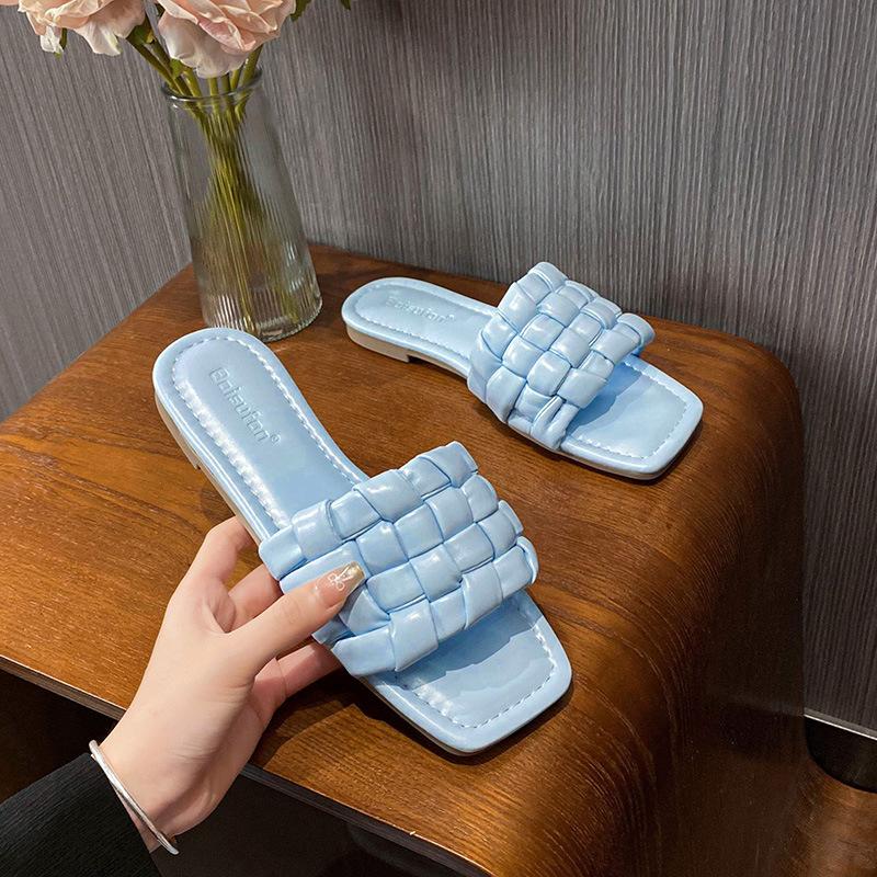 Fashion 2025 Fairy Knitted Sandals Women Flats Heels Slides Shoes Ladies Summer Open Toe Beach Slippers Home&Outdoor Pantuflas Sandalias